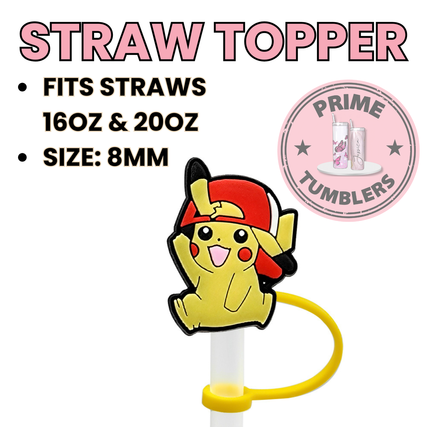 Pikachu Hat Regular size 8MM Straw Topper