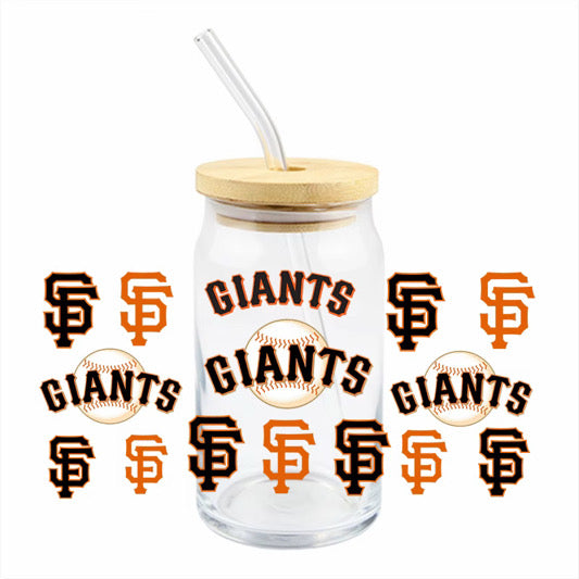 San Francisco GIANTS baseball SF Ready-to-press UVDTF Transfers, Cup wrap decals, Tumbler prints, 16oz Libbey Glass UV STICKERS
