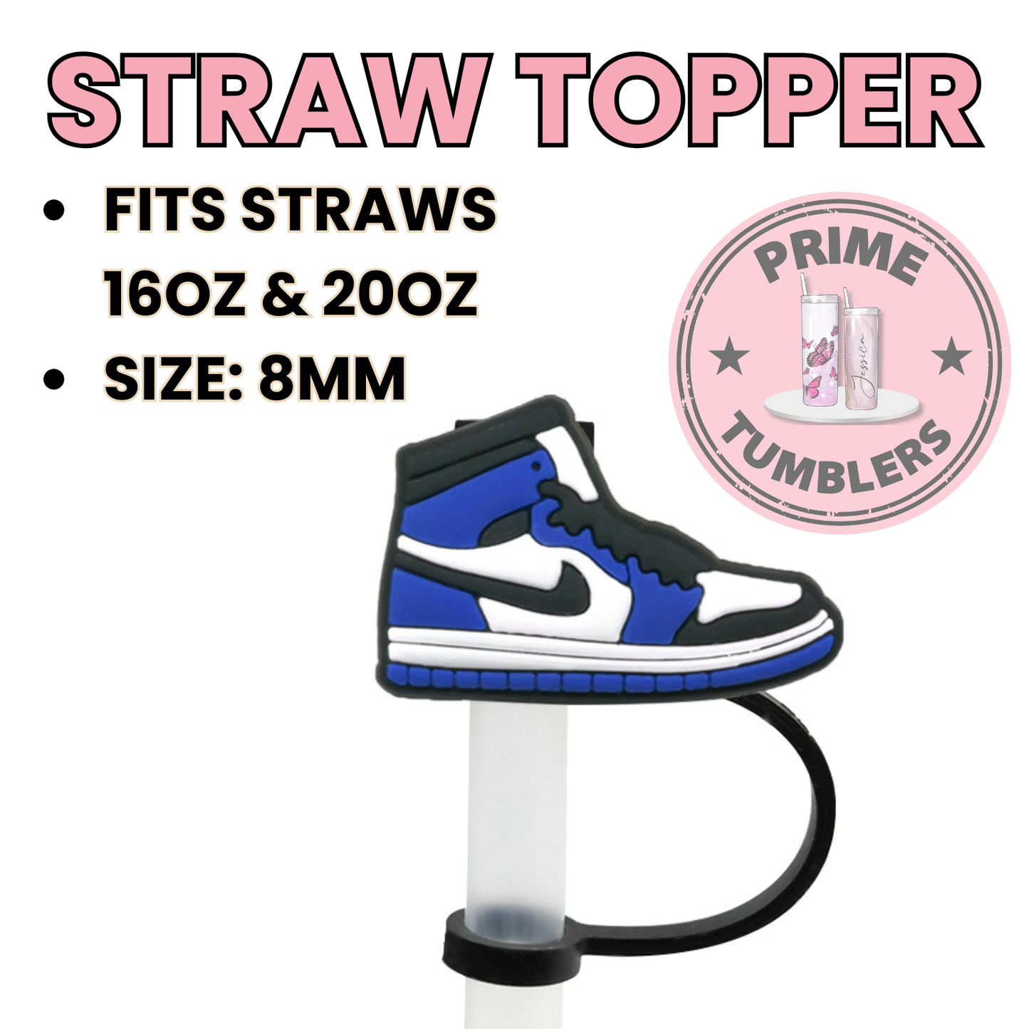 Blue Nike shoe Regular size 8MM Straw Topper