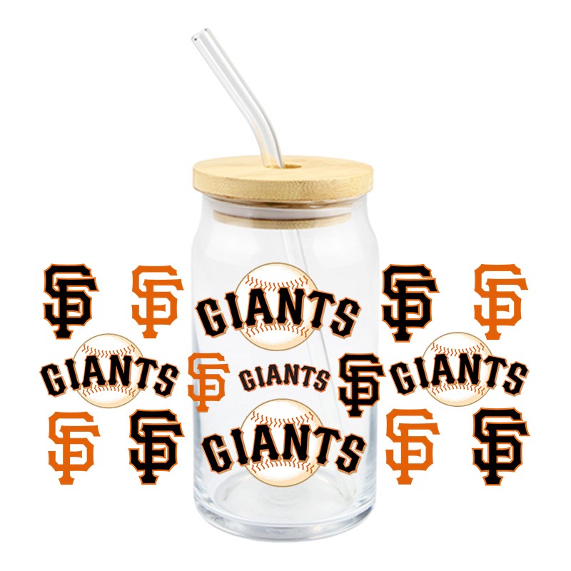 San Francisco GIANTS baseball SF Ready-to-press UVDTF Transfers, Cup wrap decals, Tumbler prints, 16oz Libbey Glass UV STICKERS Orange