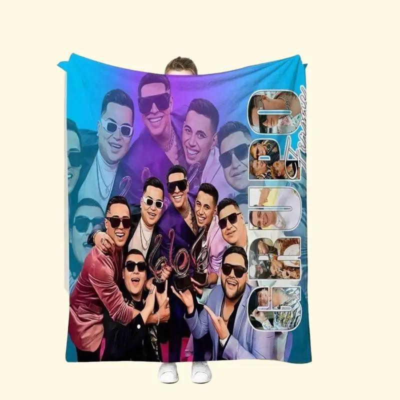 Mexican regional music group, Grupo Firme soft throw Blanket singer Eduin Caz Grupo Firme Fleece Blanket Soft Throw for Music Fans Vibrant Colorful Design Super Soft Microfiber 50IN X 60IN Machine Washable Cozy Gift