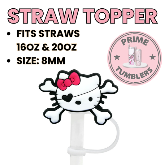 Hello Kitty skull Regular size 8MM Straw Topper