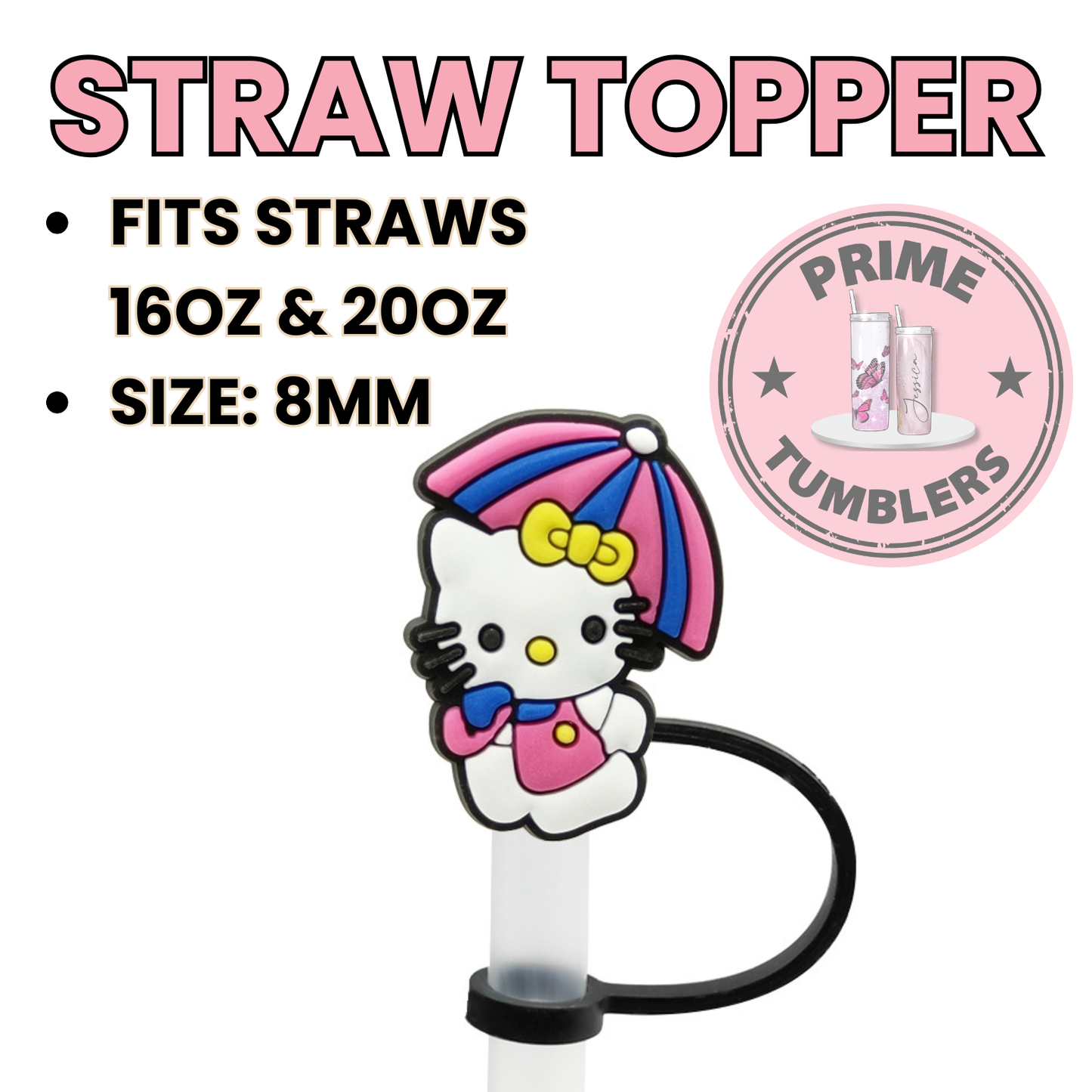 Hello Kitty umbrella Regular size 8MM Straw Topper