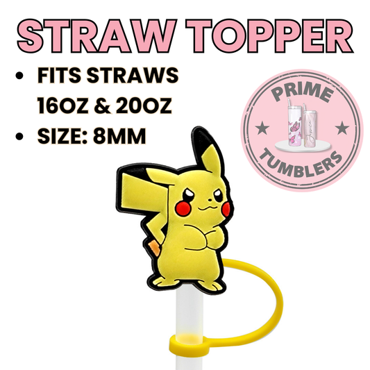 Pikachu yellow Regular size 8MM Straw Topper