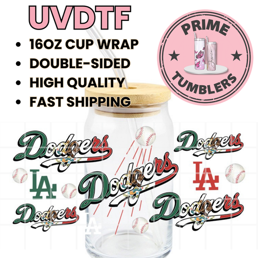 LA Dodgers Los Angeles MEXICO Ready-to-press UVDTF Transfers, Cup wrap decals, Tumbler prints, 16oz Libbey Glass UV STICKERS Baseball