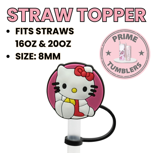 Hello Kitty Pink circle Regular size 8MM Straw Topper