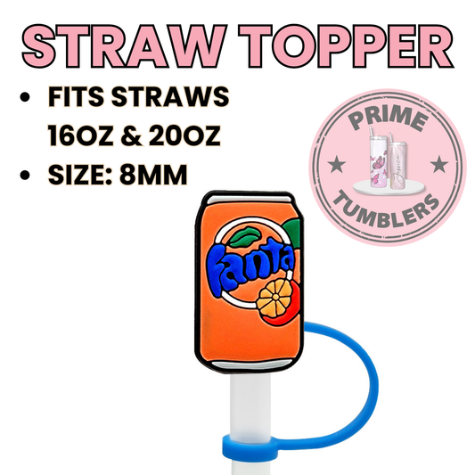 Orange FANTA Regular size 8MM Straw Topper