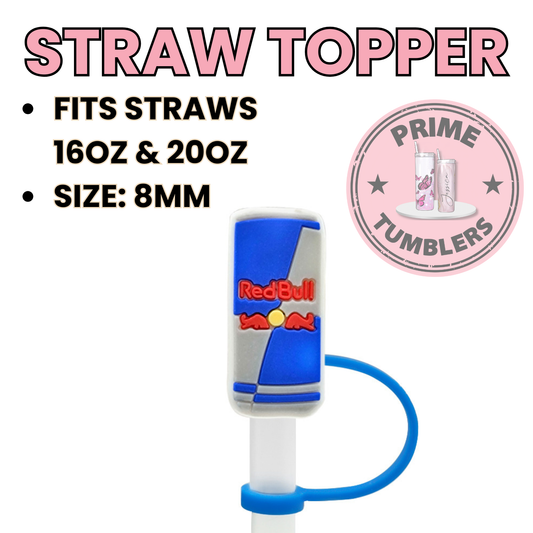 Red Bull energy drink Regular size 8MM Straw Topper