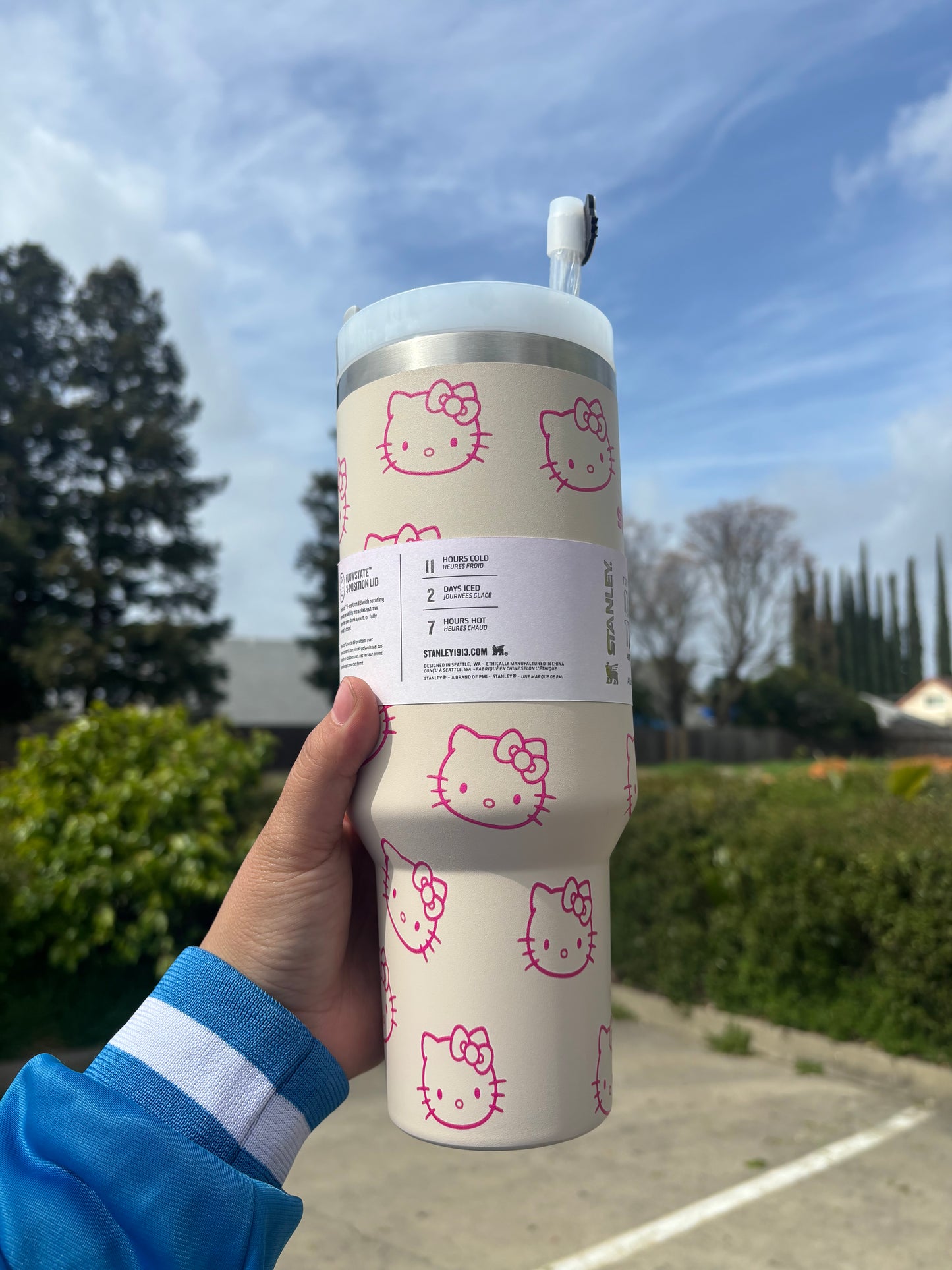 HELLO KITTY cream 40oz Tumbler STANLEY Dupe cup HK off pink
