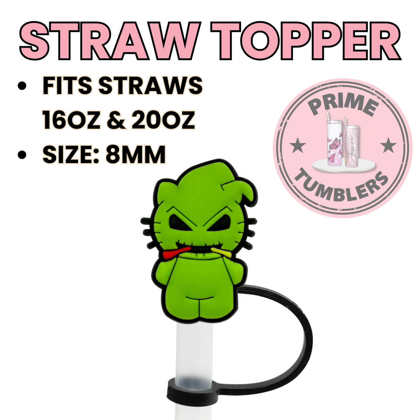 Hello Kitty Oogie Regular size 8MM Straw Topper Night before Christmas